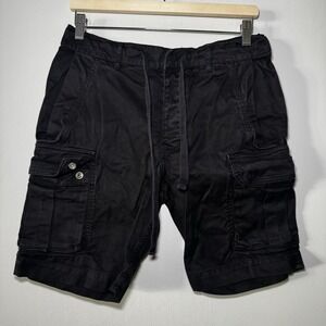 The Kooples Paris Men's Cargo Shorts Black Drawstring Cotton S/M